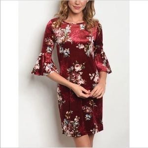 Burgundy Velvet Dress